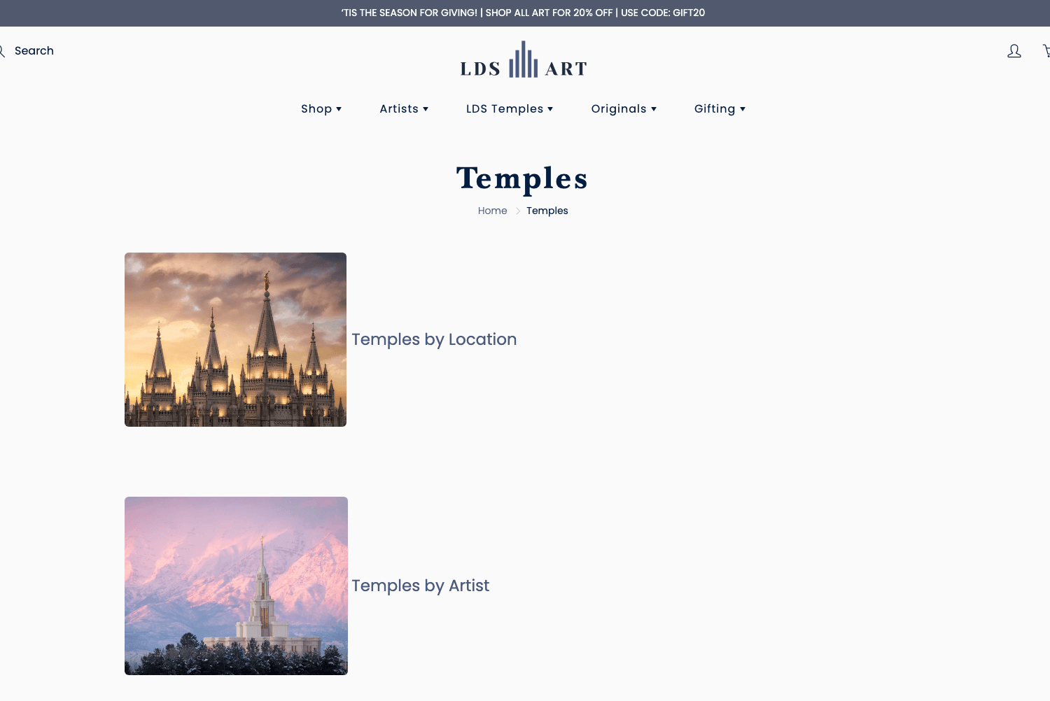 Simply Temples (301 Redirect LDS Art)